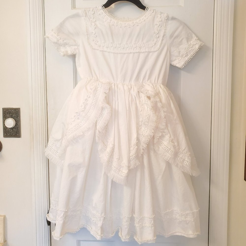 Only Little Once layered white cotton special occasion dress